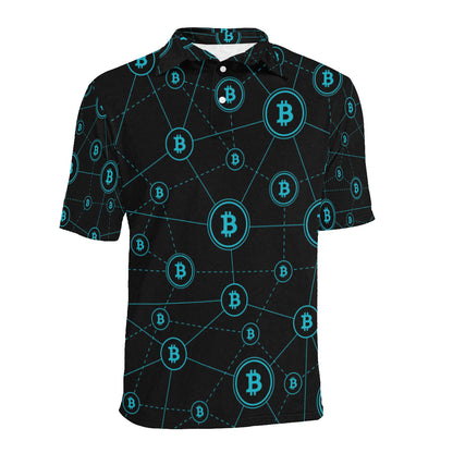 Cryptocurrency Pattern Print Design 01 Men Polo Shirt
