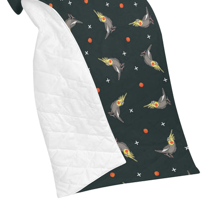 Cockatiel Pattern Print Design 02 Premium Quilt