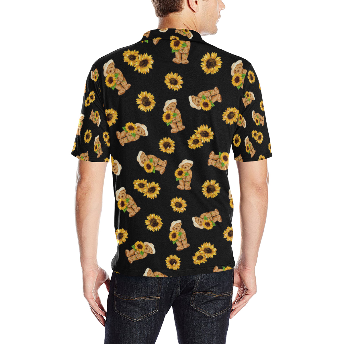 Sunflower Pattern Print Design SF016 Men Polo Shirt