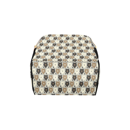 Bear Pattern Print Design 04 Diaper Bag Backpack