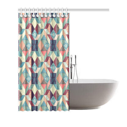 Patchwork Pattern Print Design 02 Shower Curtain