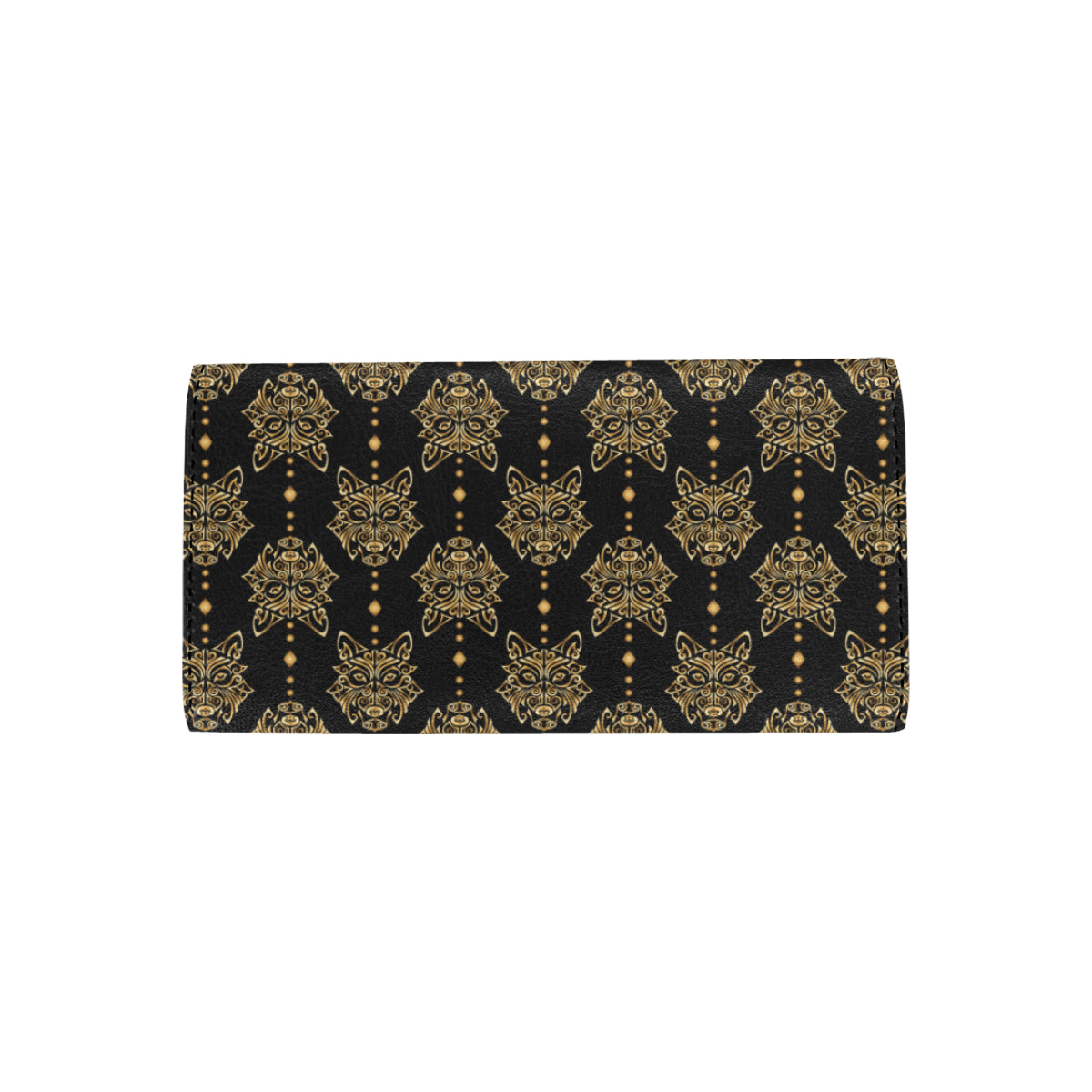 Aztec Wolf Pattern Print Design 04 Women's Trifold Wallet