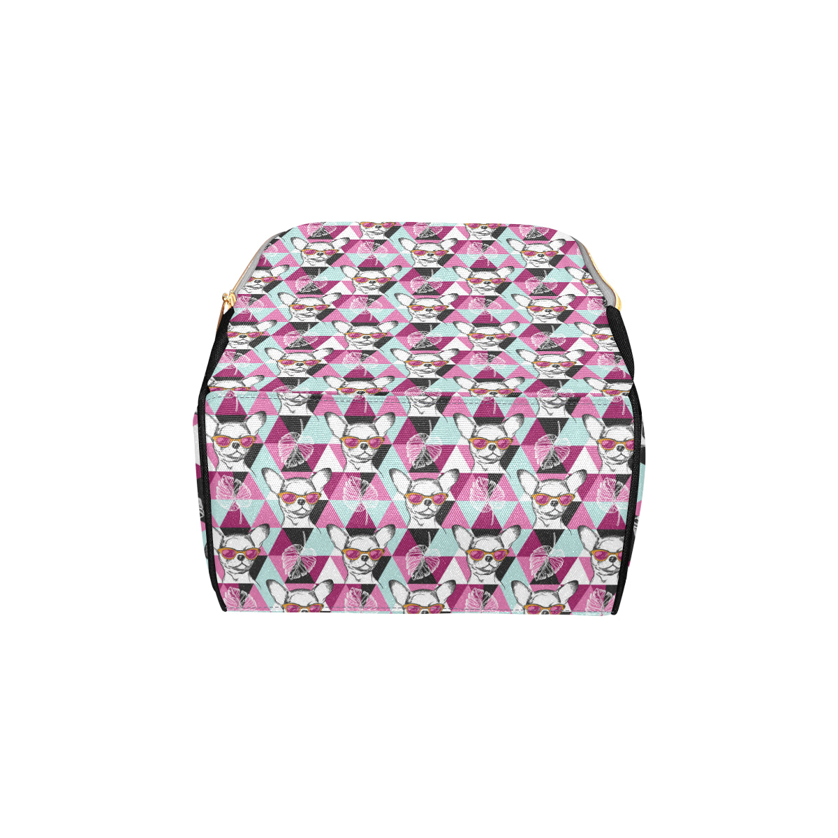Chihuahua Cute Triangle Pattern Diaper Bag Backpack