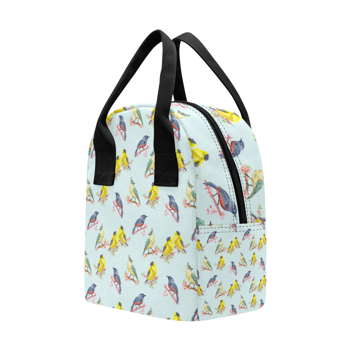 Bird Sweet Themed Print Pattern Insulated Lunch Bag