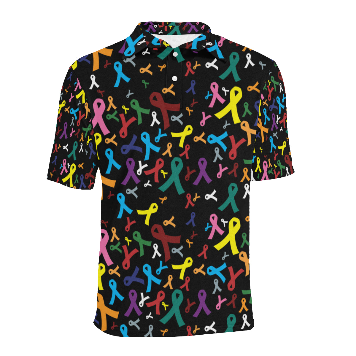 Cancer Awareness Pattern Print Design 03 Men Polo Shirt