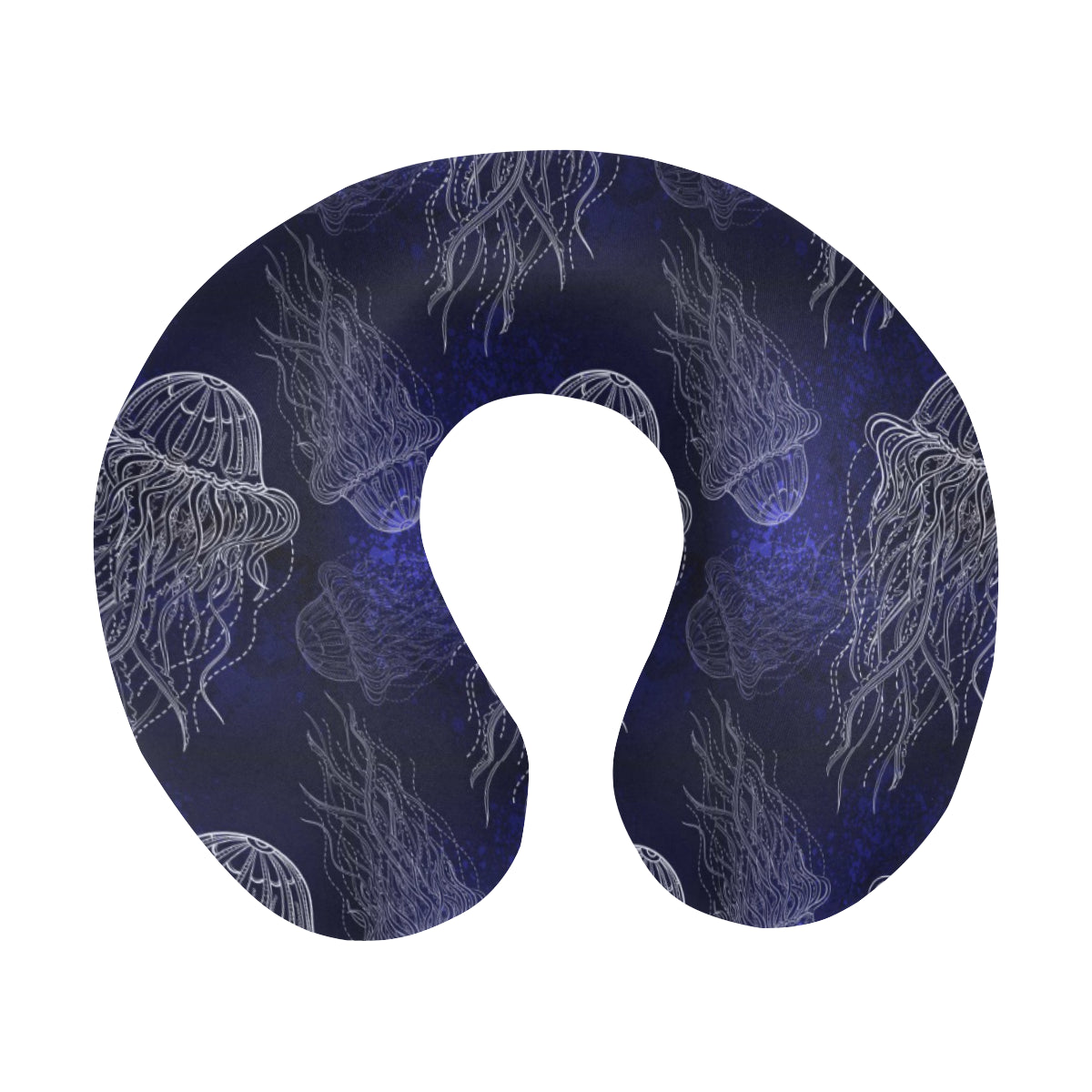 Jellyfish Pattern Print Design 02 U-Shaped Travel Neck Pillow