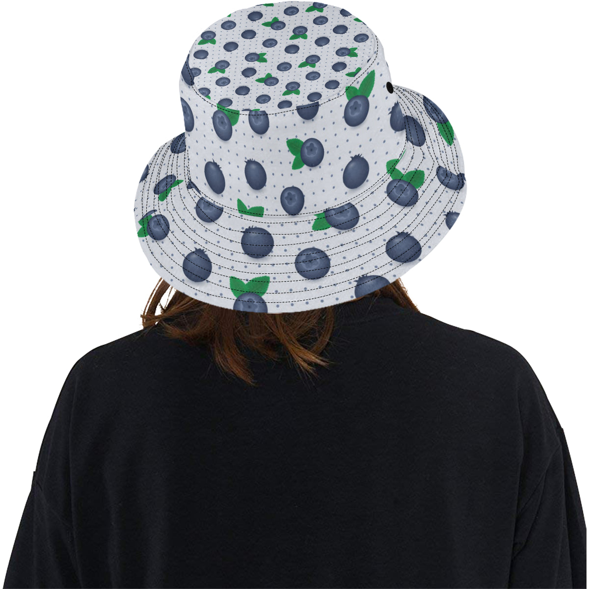 Blueberry Pattern Print Design BB02 Unisex Bucket Hat