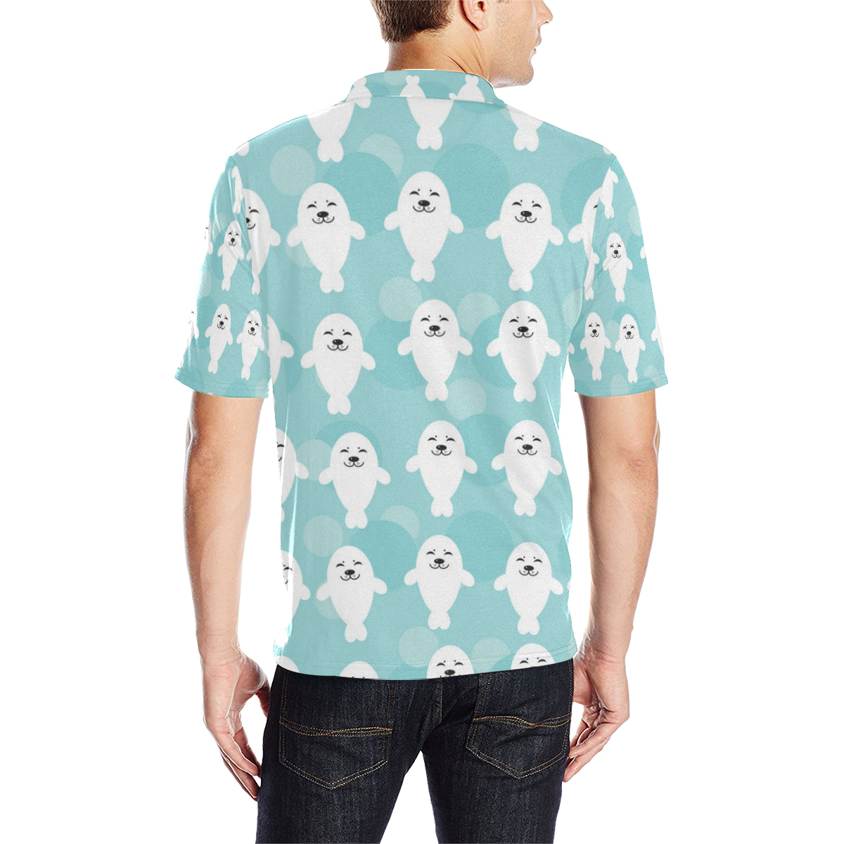Sea Lion Baby Pattern Print Design 01 Men Polo Shirt