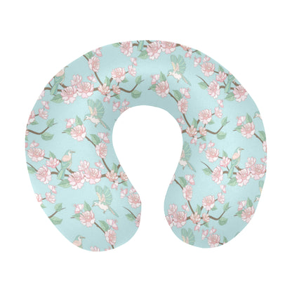 Cherry Blossom Pattern Print Design 02 U-Shaped Travel Neck Pillow