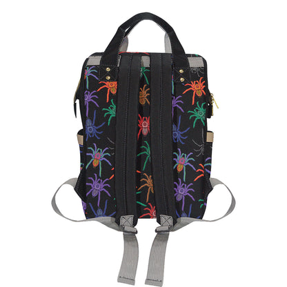 Tarantula Neon Color Pattern Print Design 03 Diaper Bag Backpack