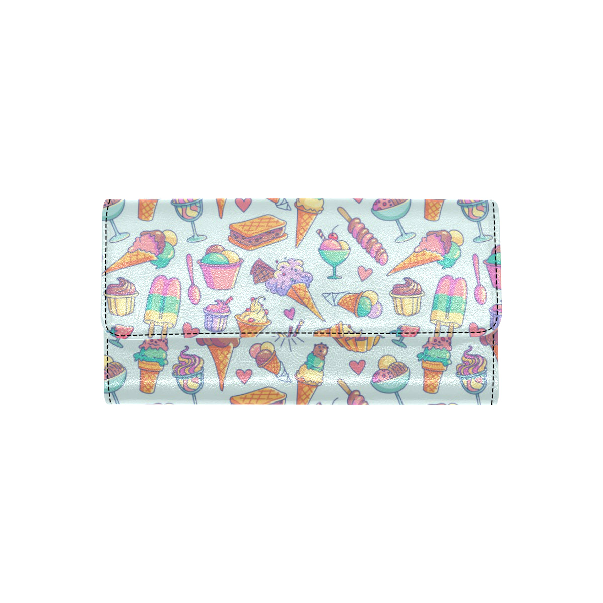 Ice Cream Pattern Print Design IC02 Women's Trifold Wallet