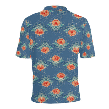 lotus Boho Pattern Print Design LO07 Men Polo Shirt