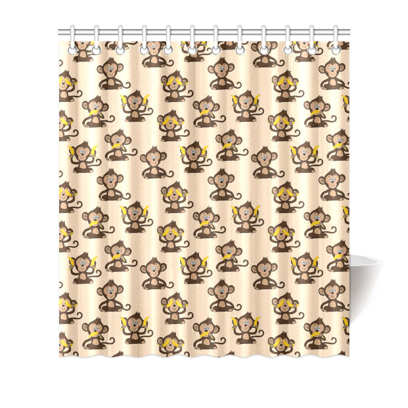 Monkey Pattern Print Design 03 Shower Curtain