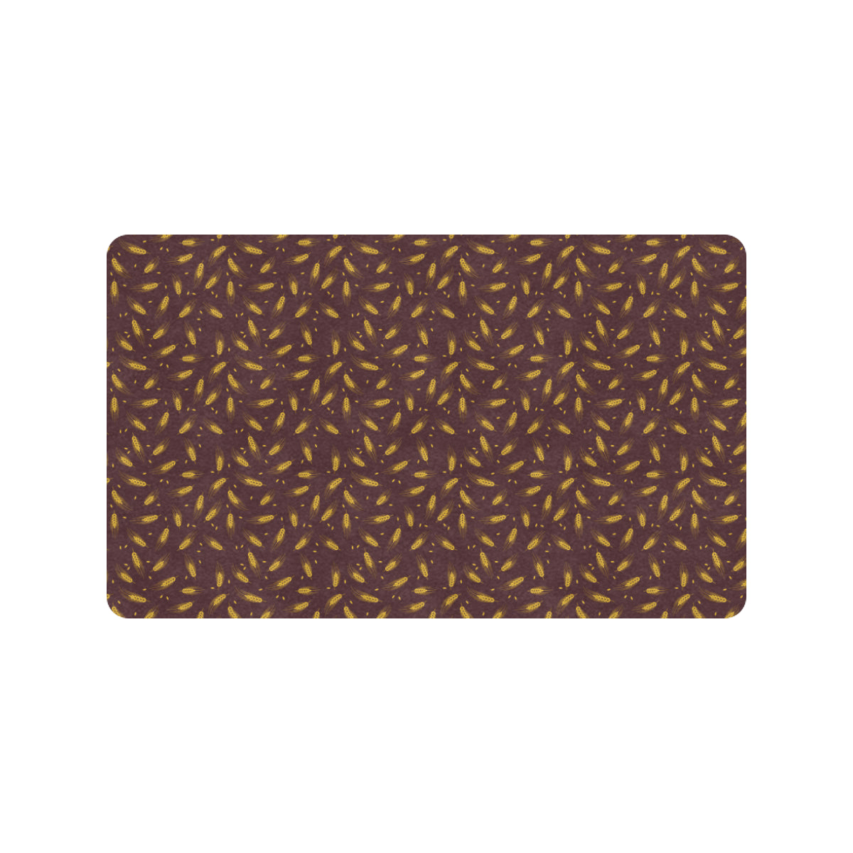 Agricultural Gold Wheat Print Pattern Rubber Doormat