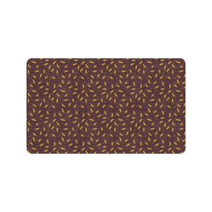 Agricultural Gold Wheat Print Pattern Rubber Doormat
