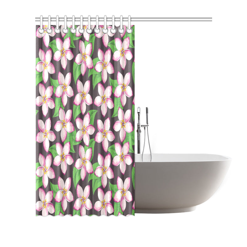 Pink Plumeria Pattern Print Design PM019 Shower Curtain