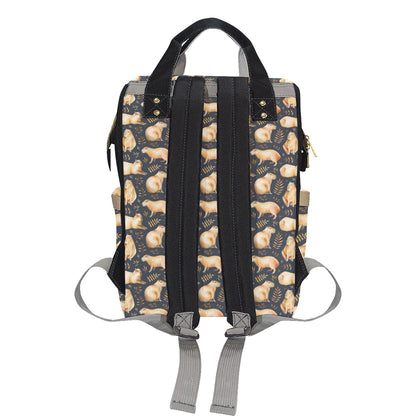 Capybara Pattern Print Design 02 Diaper Bag Backpack