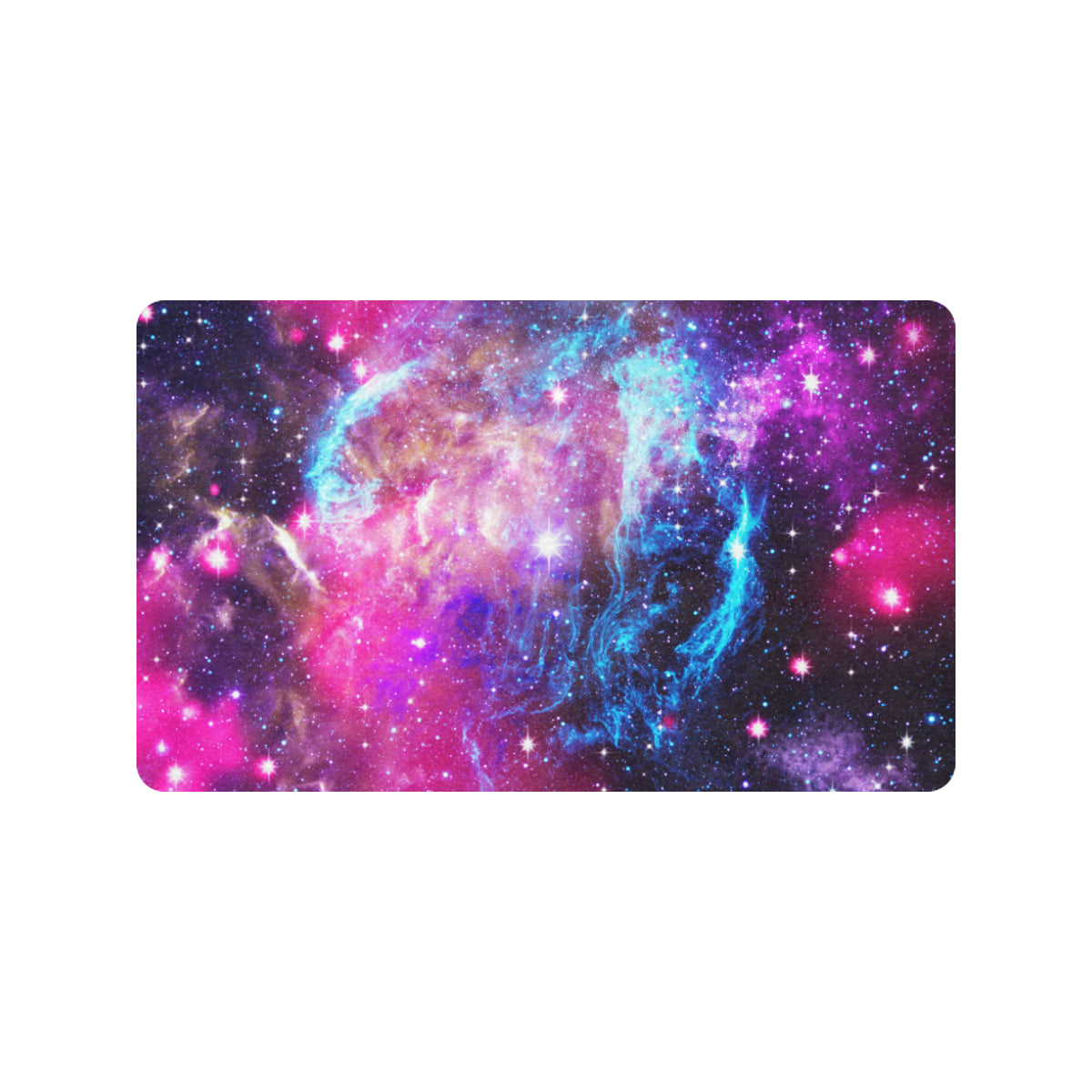 Galaxy Night Purple Space Print Rubber Doormat