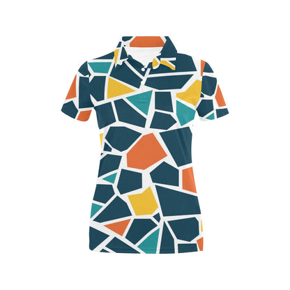 Mosaic Pattern Print Design 02 Women's Polo Shirt