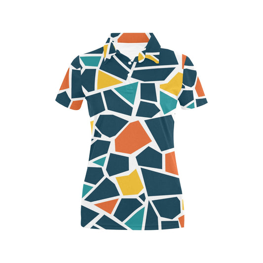 Mosaic Pattern Print Design 02 Women's Polo Shirt