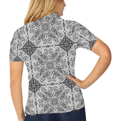 Bandana Print Design LKS309 Women's Polo Shirt