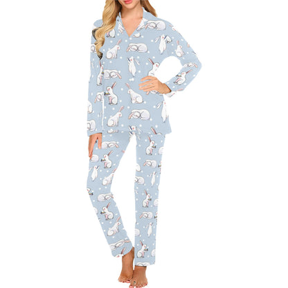 Rabbit Pattern Print Design RB06 Women's Long Pajama Set