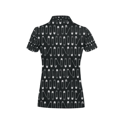 Safety Pin Print Design LKS302 Women's Polo Shirt