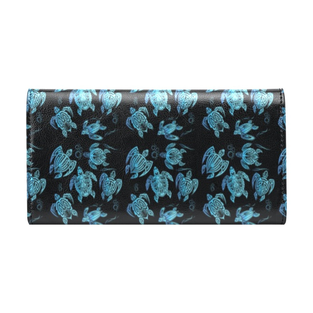 Tribal Turtle Polynesian Themed Design Women's Trifold Wallet