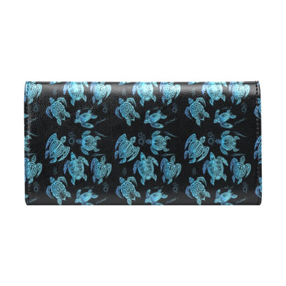 Tribal Turtle Polynesian Themed Design Women's Trifold Wallet