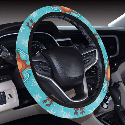 Reindeer Print Design LKS402 Steering Wheel Cover with Elastic Edge