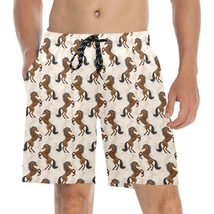 Horse Print Design LKS308 Men's Swim Trunks Beach Shorts