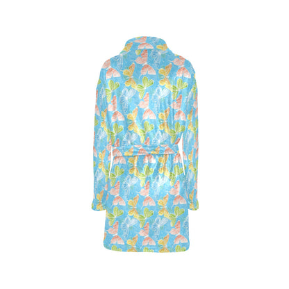 Butterfly Pattern Print Design 05 Women's Fleece Robe