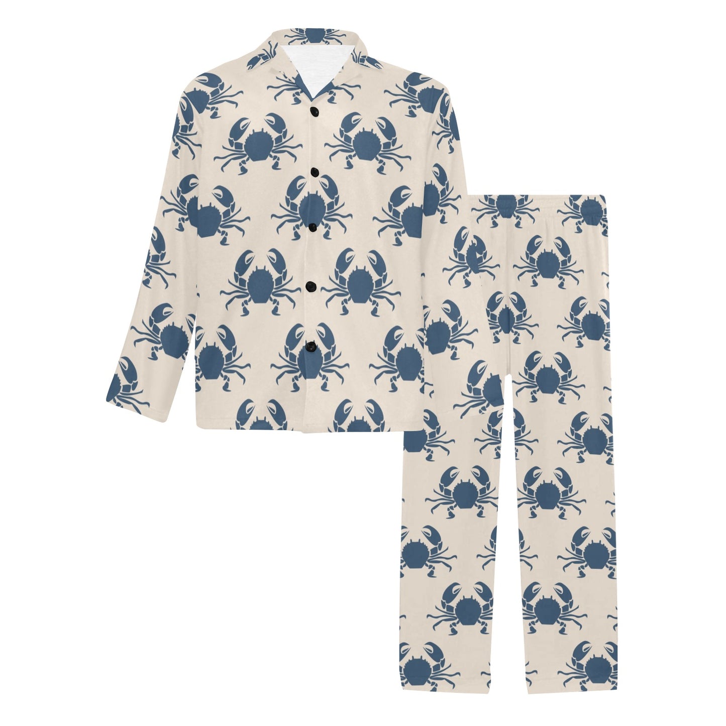 Crab Pattern Print Design 02 Men's Long Pajama Set