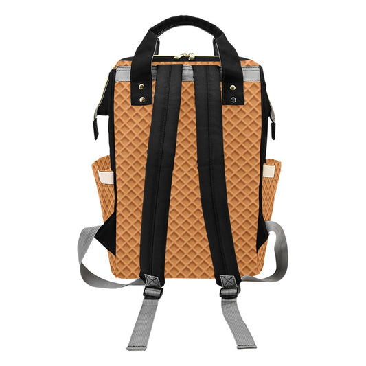 Waffle Texture Print Design LKS301 Diaper Bag Backpack
