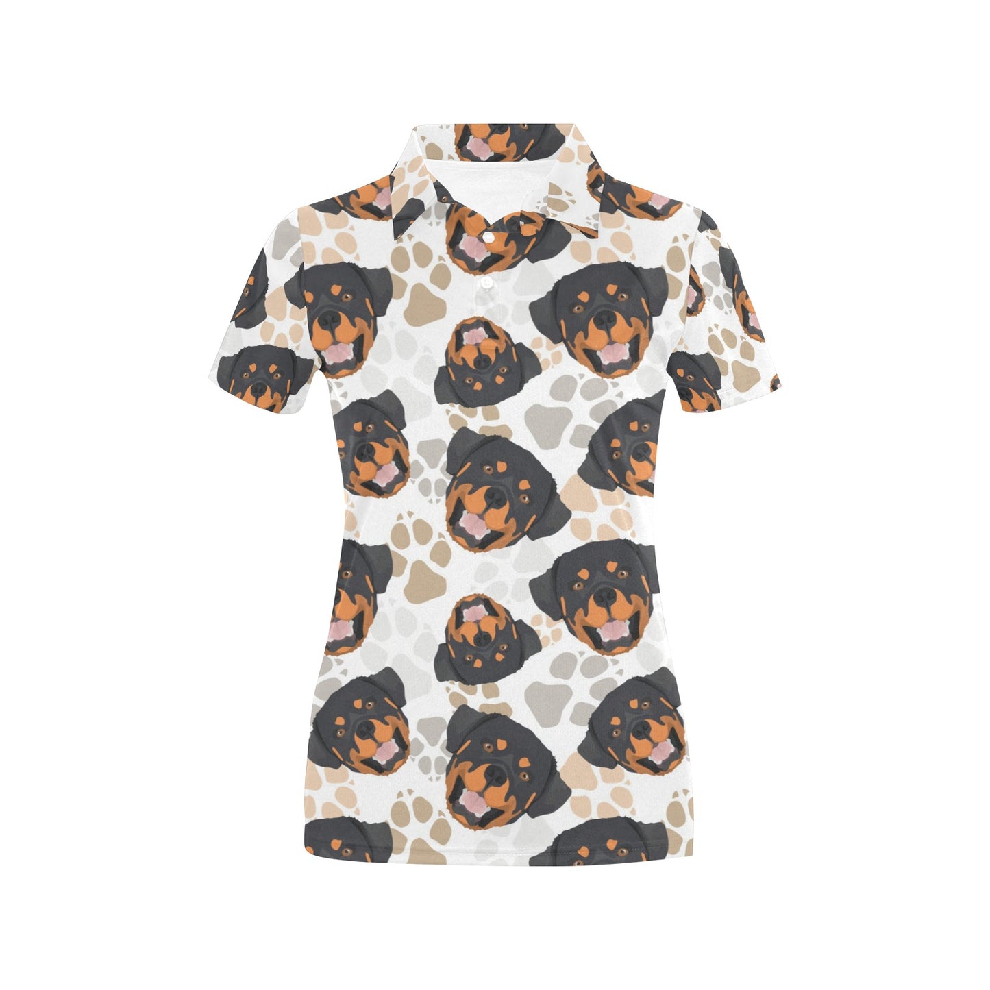 Rottweiler Pattern Print Design A03 Women's Polo Shirt