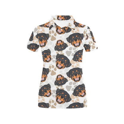 Rottweiler Pattern Print Design A03 Women's Polo Shirt