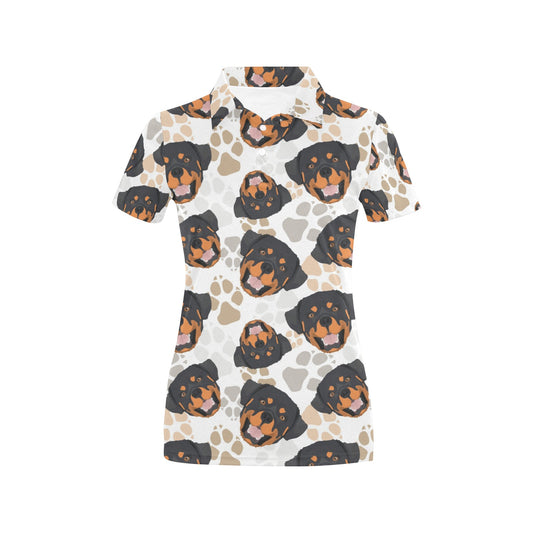 Rottweiler Pattern Print Design A03 Women's Polo Shirt
