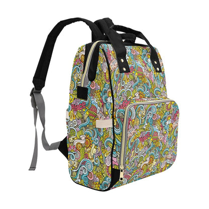 Hippie Print Design LKS301 Diaper Bag Backpack