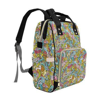 Hippie Print Design LKS301 Diaper Bag Backpack