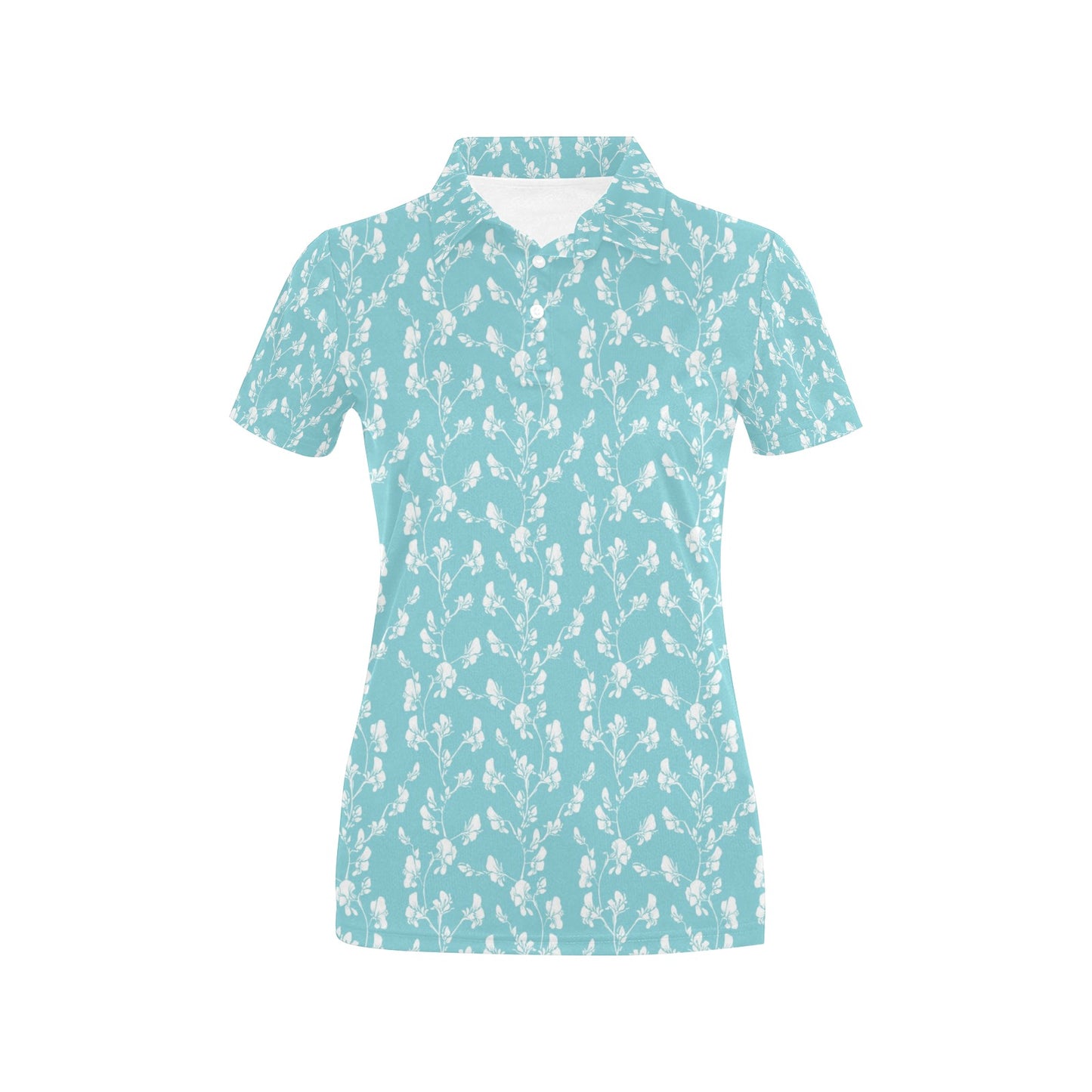 Sweet Pea Print Design LKS302 Women's Polo Shirt