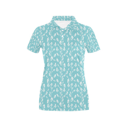 Sweet Pea Print Design LKS302 Women's Polo Shirt