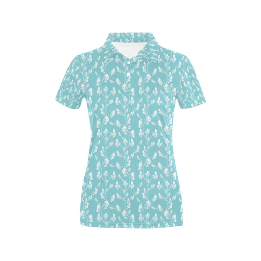 Sweet Pea Print Design LKS302 Women's Polo Shirt