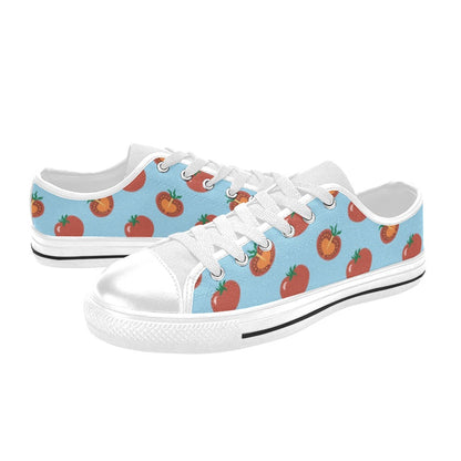 Tomato Print Design LKS304 Women's White Low Top Shoes