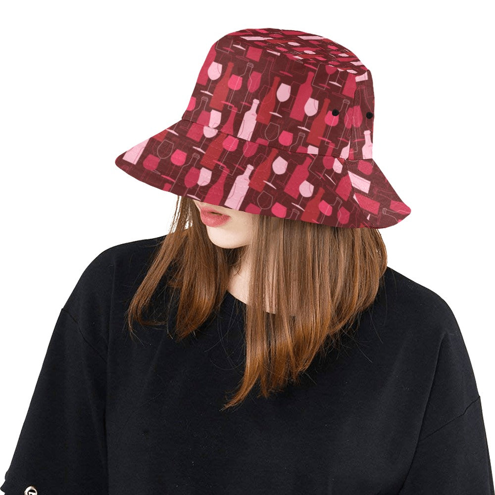 Wine Print Design LKS304 Unisex Bucket Hat