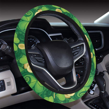 Shamrock Print Design LKS301 Steering Wheel Cover with Elastic Edge