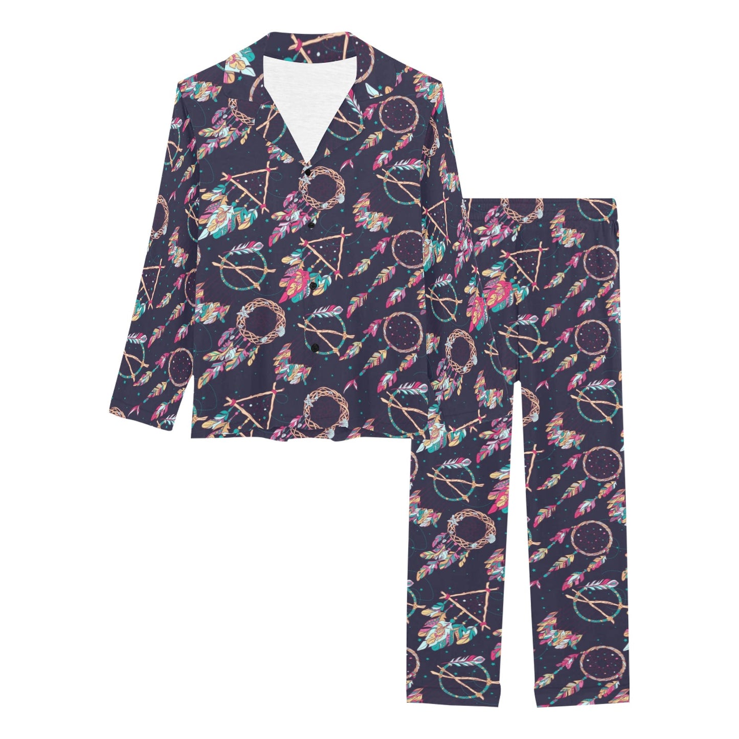 Boho Dream Catcher Colorful Women's Long Pajama Set
