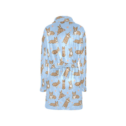Pembroke Welsh Corgis Pattern Print Design A05 Women's Fleece Robe