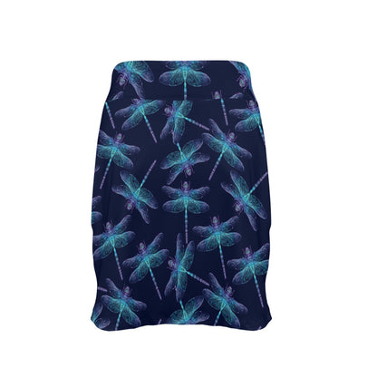 Dragonfly Hand Drawn Style Print 17" Golf & Pickleball Skort with Pockets