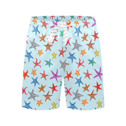 Starfish Print Design LKS402 Men's Swim Trunks Beach Shorts