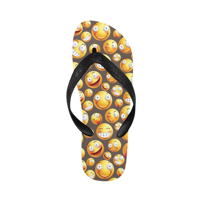 Smiley Face Emoji Print Design LKS303 Flip Flops
